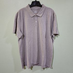 Men's St. John's Bay Premium Stretch Slim Fit Short Sleeve Grey Polo Size XL